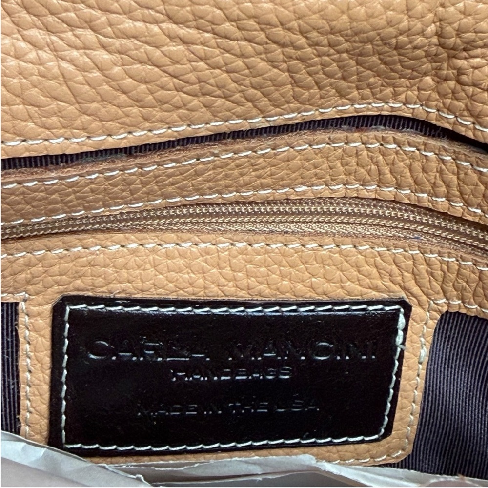 CARLA MANCINI Hayley Light Tan Brown Leather Crossbody Bag Purse NWT Wester - Picture 11 of 11